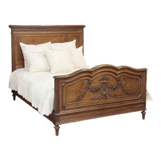 19th Century French Louis XVI Walnut Bed For Sale