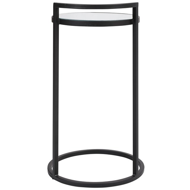 Metal Iron & Mirror Round Accent Table For Sale - Image 7 of 8