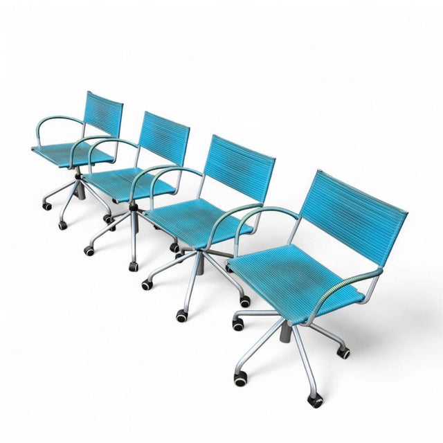 Tito Agnoli Vintage Italian Dining Chairs by Tito Agnoli for BBB Bonacina, 1990s, Set of 4 For Sale - Image 4 of 11