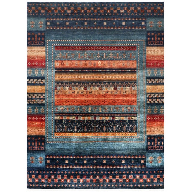 2020s Hand Knotted Gabbeh Rug. 08'10" X 12'02" For Sale In Los Angeles - Image 6 of 6