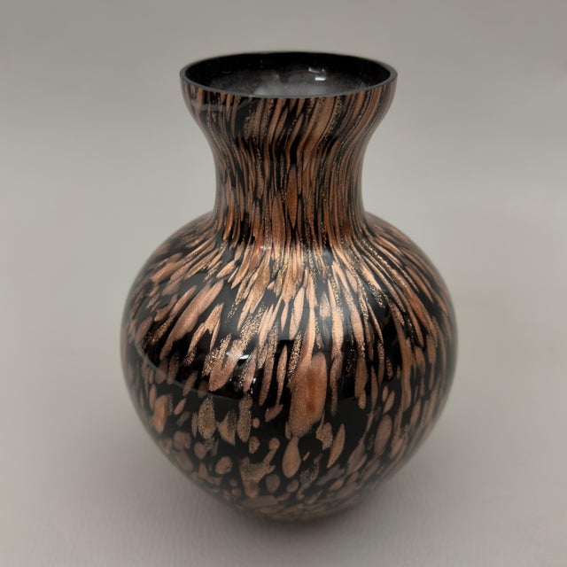 Modern Black Murano Glass Vase with Aventurine by V. Nason, 1970s For Sale - Image 4 of 11