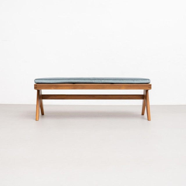 Model 057 Civil Bench with Cushion by Pierre Jeanneret for Cassina For Sale - Image 9 of 15
