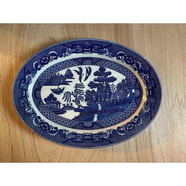 Ceramic Early 20th Century Blue Willow Serving Platter For Sale - Image 7 of 8