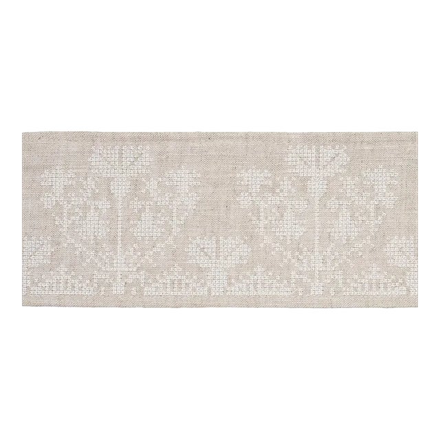 Sample - Schumacher Custis Embroidered Tape in Shell For Sale