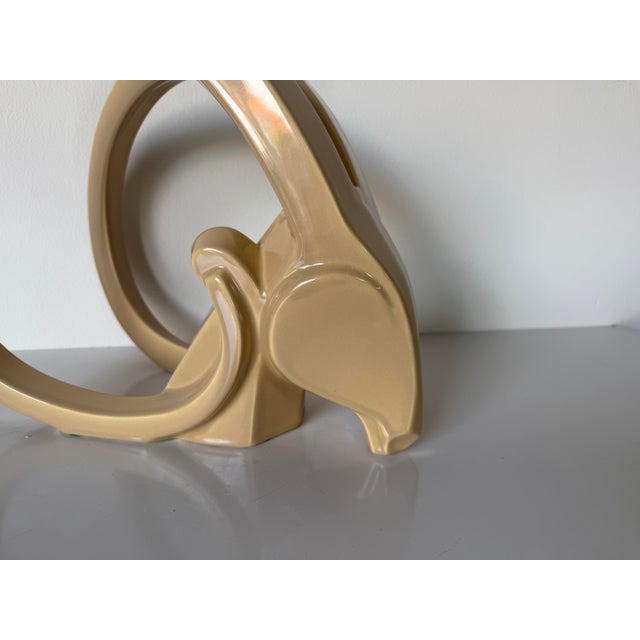 1980s 1980s Jaru Glazed Ceramic Gazelle / Ram’s Head Sculpture For Sale - Image 5 of 12