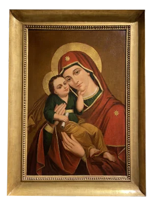 Eastern European Artist, Madonna with Child, 1850, Oil on Canvas