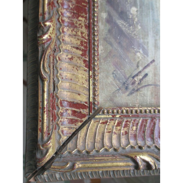 Vintage Painting on Canvas of St. Peter's Basilica in Gold & Red Frame For Sale - Image 10 of 18