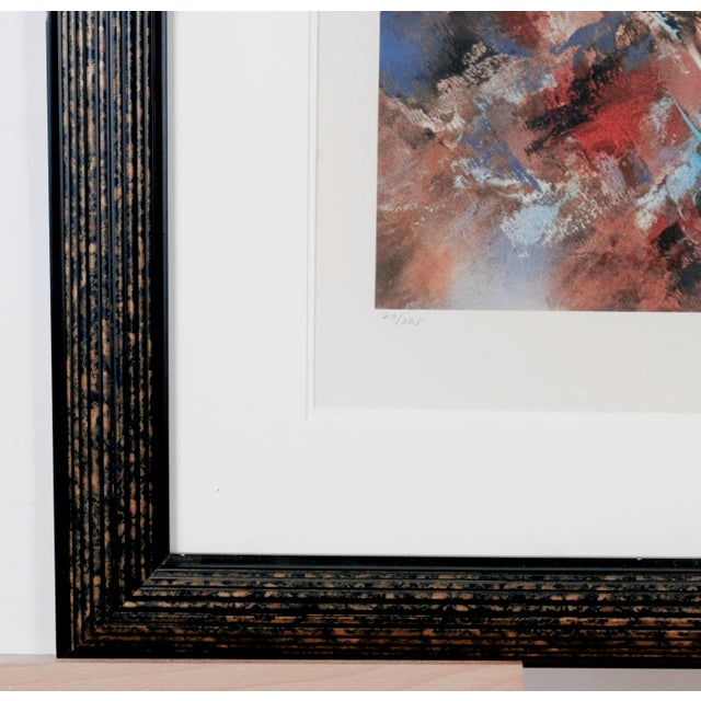 1980s 1980 Leonardo Nierman "Musical Nocturne" Artist Hand Signed & Numbered Limited Edition 20/325 Framed & Matted Lithograph For Sale - Image 5 of 8