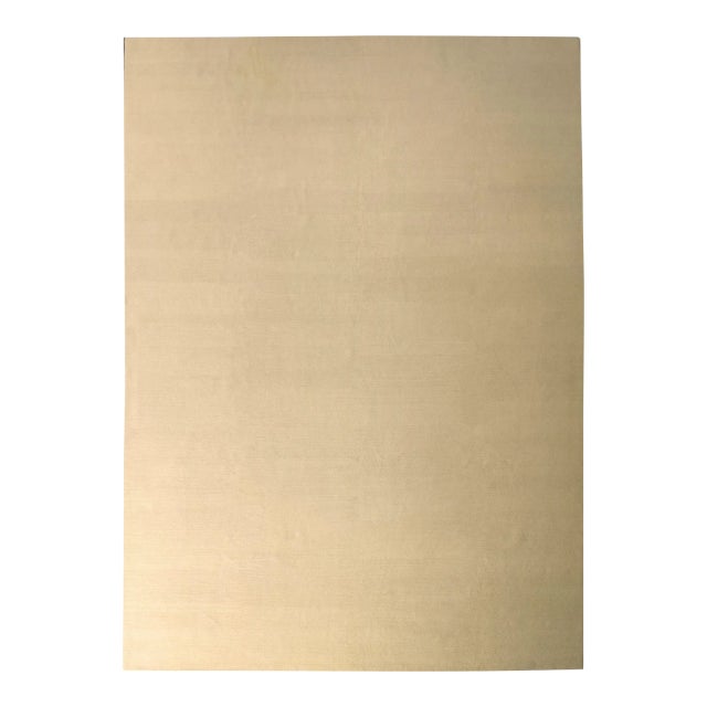 Rug & Kilim's Hand Knotted Solid Beige Rug Wool and Silk Texture of Color For Sale