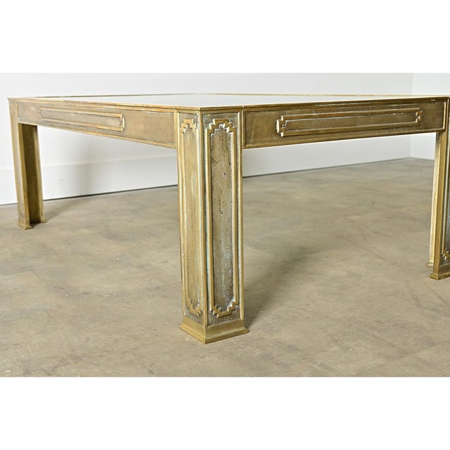 Belgian Vintage Cast Bronze & Glass Coffee Table For Sale - Image 11 of 12