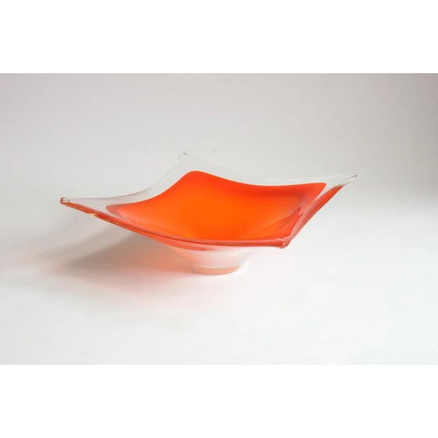 Orange Murano Glass Centrepiece Bowl, Italy, 1970s For Sale - Image 9 of 10