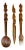 Mid 20th Century Vintage Hand Carved Solid Wood Salad Serving Utensils - Set of 3 For Sale