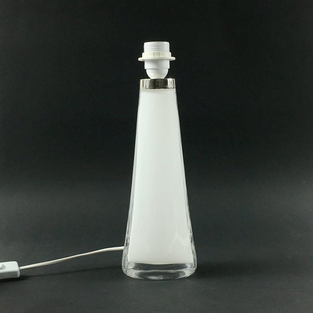 Scandinavian Glass and Chrome Table Lamps by Carl Fagerlund for Orrefors, Sweden, 1960s, Set of 2 For Sale - Image 6 of 10