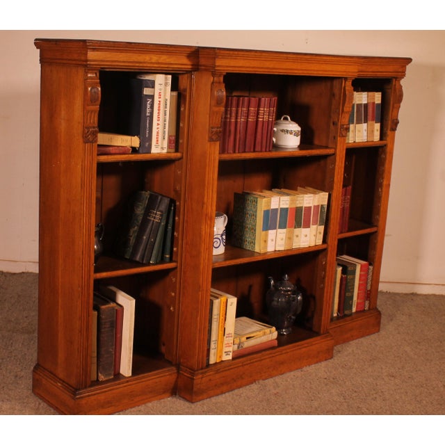 Antique Open Bookcase in Light Oak, 1800s For Sale - Image 6 of 13
