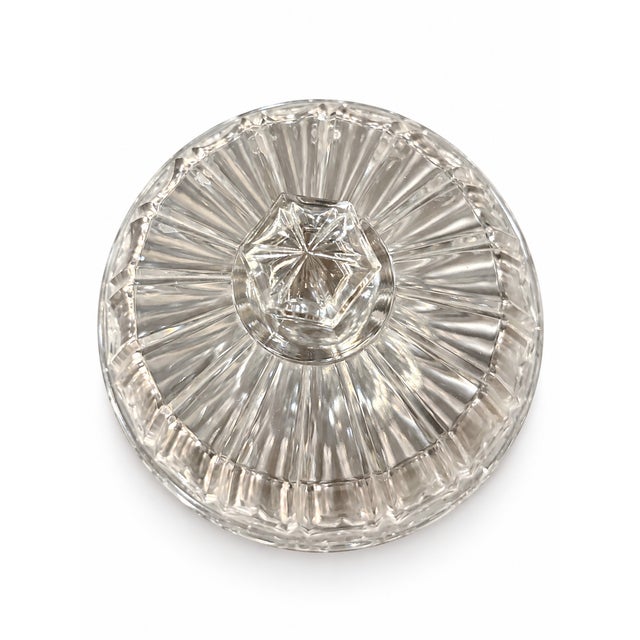 Transparent Antique Americana Doyle & Co. Banded Prism Bar Covered Glass Compote For Sale - Image 8 of 9
