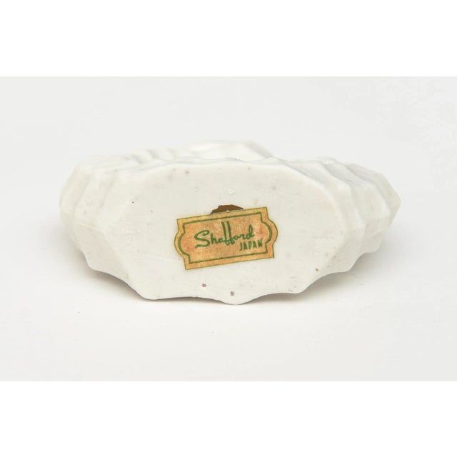 Vintage Porcelain White Bisque Sea Horse Coastal Napkin Rings Set of 6 1950's For Sale - Image 9 of 11