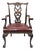 Antique Chippendale Georgian Carved Mahogany Ball and Claw Leather Arm Chair For Sale