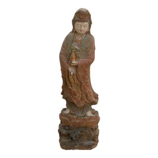 Expertly Hand-Carved Guan Yin Figure For Sale
