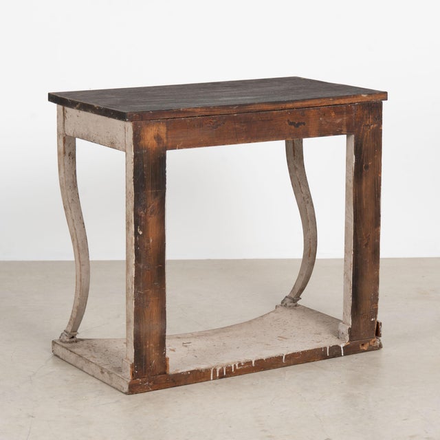 19th Century Swedish Gustavian Gray and Black Painted Console Table With Drawer For Sale - Image 16 of 16