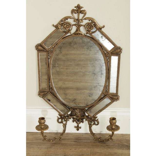 High Quality Solid Brass Frame With Vintaged Mirror Glass, Candle Sconces