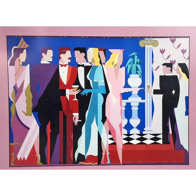 Postmodern 1984s Limited Edition Framed Serigraph 'Night People I' by Italian Artist Giancarlo Impiglia, United States For Sale - Image 3 of 9