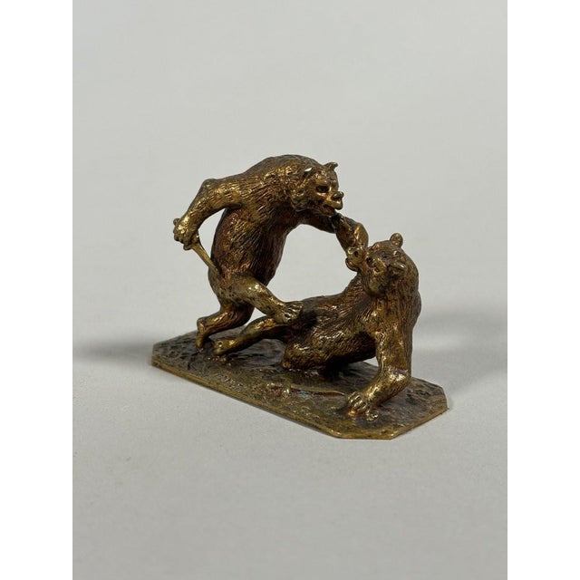 Christophe Fratin (1801–1864) "The Bear Fight" Bronze with a golden-brown patina Dimensions 4 x 5 x 8 cm Christophe Fratin...