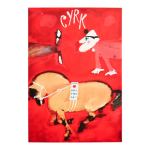1970 Polish Circus Poster - Maciej Urbaniec - Cyrk (Man and Horse)