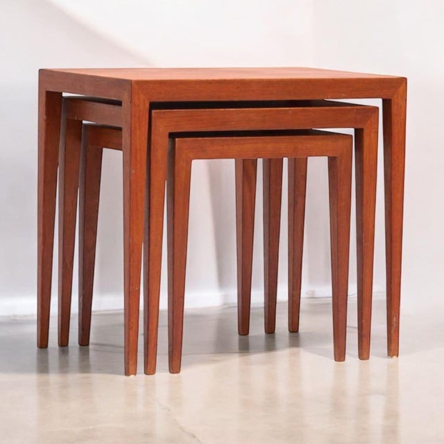 Mid-Century Modern Mid-Century Danish Nesting Tables by Severin Hansen for Haslev Møbelsnedkeri, 1960s, Set of 3 For Sale - Image 3 of 5