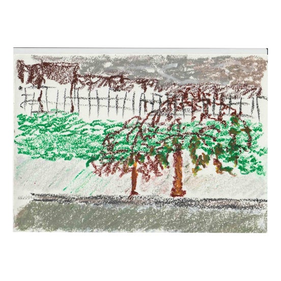 Alfredo Pizzi, Composition 7, Drawing in Oil Pastel on Canson Paper For Sale