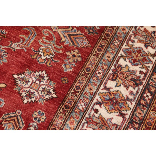Rustic Super Kazak Red/Beige Wool Rug- 5'1'' X 6'0'' For Sale In New York - Image 6 of 10