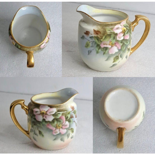 Gold 1950s Royal Sealy Japan 11pc Tea Set Hand Painted Floral Gold l.s. Katsushige - Set of 10 For Sale - Image 8 of 12