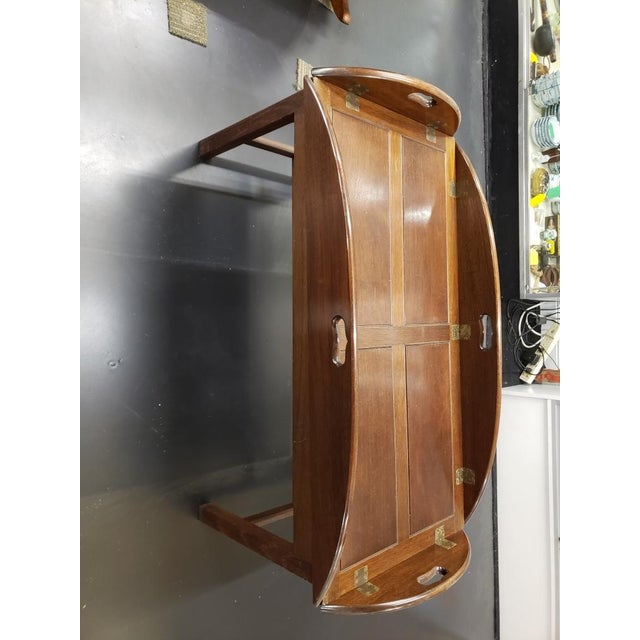 Brown Mid 20th Century Wooden Butler Tray Table For Sale - Image 8 of 12