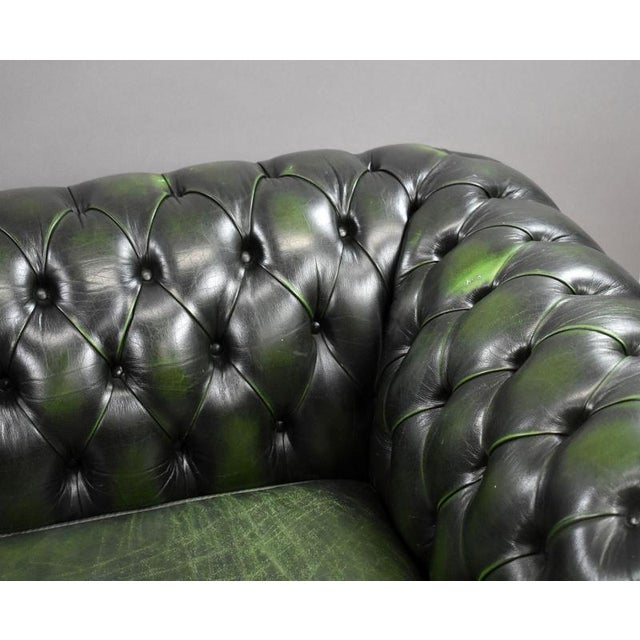 Green Leather Chesterfield Sofa, 1970 For Sale - Image 10 of 11
