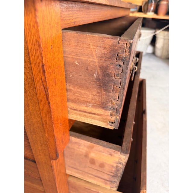 Vintage American Traditional Three Drawer Chest With Brass Handles For Sale - Image 10 of 17