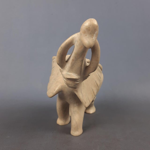 Beige Vintage Elephant Sculpture in Beige Stone, 1970s For Sale - Image 8 of 15
