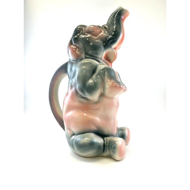 Elephant Majolica Pitcher from Saint Clement For Sale - Image 4 of 11