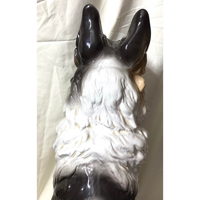 Contemporary Vintage Ceramic German Shepherd Statue 28 Inches For Sale - Image 3 of 12