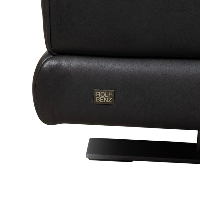 Black Two-Seater Sofa in Black Leather from Rolf Benz For Sale - Image 8 of 12