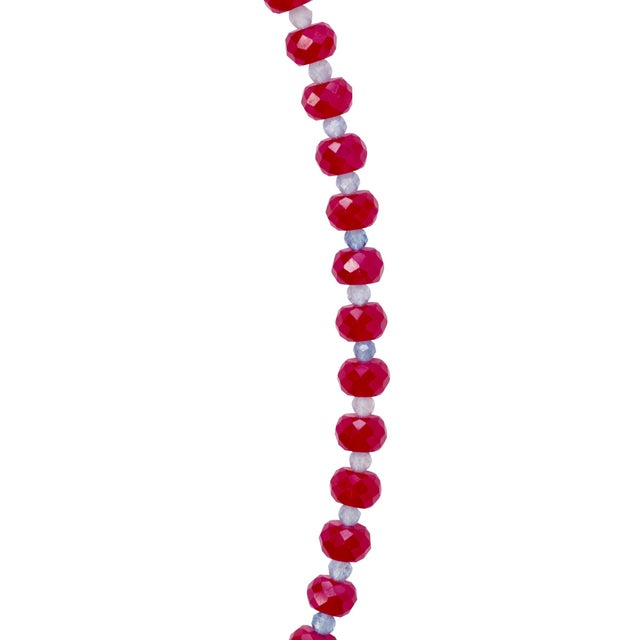 Modern Jumbo Ruby Aquamarine Necklace 18k Gold For Sale - Image 3 of 7