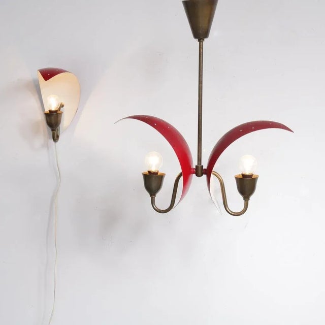 1950s Metal & Brass Wall Lamp, 1950s For Sale - Image 5 of 8