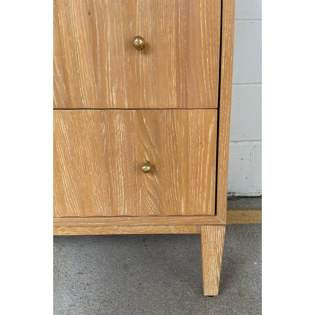 Worlds Away Worlds Away Modern Fluted Oak and White Marble Sink Vanity For Sale - Image 4 of 7