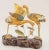 Vintage Chinese Metal Gilt Filigree and Enamel Cranes Figures on Wooden Stand For Sale - Image 4 of 12