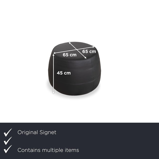 Modern Leather Chairs and Ottoman in Brown and Grey from Signet Mailo, Set of 5 For Sale - Image 3 of 18