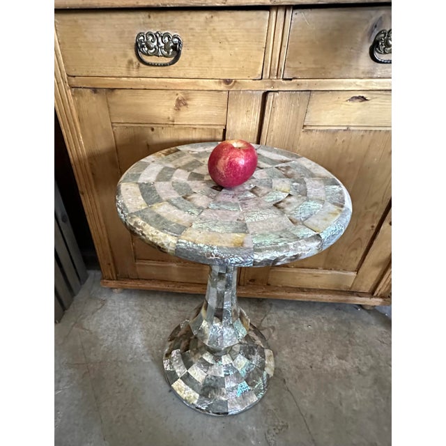Mother of Pearl Inlay Petite Side Table. For Sale - Image 10 of 12