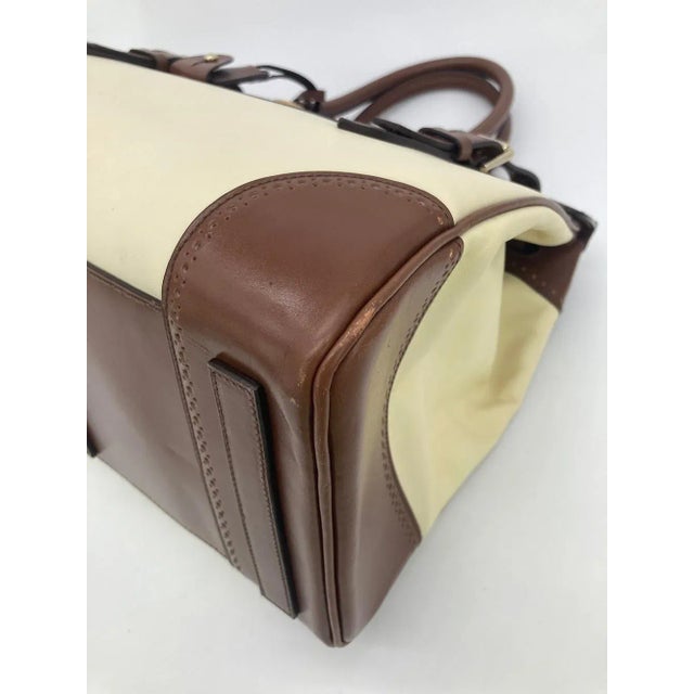 Brown Ralph Lauren Cream and Brown Leather Rickey Bag For Sale - Image 8 of 12