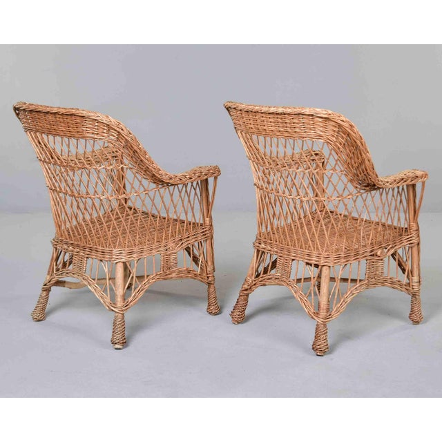 Vintage French Wicker Table and Four Chairs For Sale In Detroit - Image 6 of 12