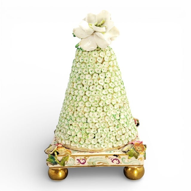 Antique German Porcelain Inkstand with Schneeballen Decoration, 1800 For Sale - Image 11 of 11