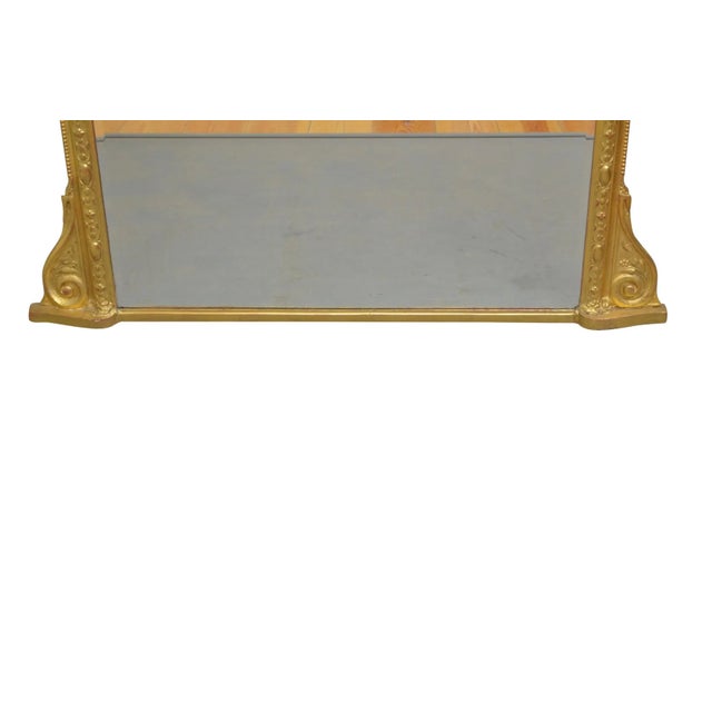 Wood Antique Late Victorian Giltwood Mantel Mirror For Sale - Image 7 of 11