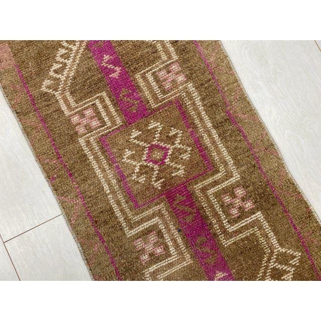 1960s Handmade wool and cotton rug in Turkish Anatolian Small Rug, Vintage Doormat Rug, Turkish Vintage Decorative Rug,...