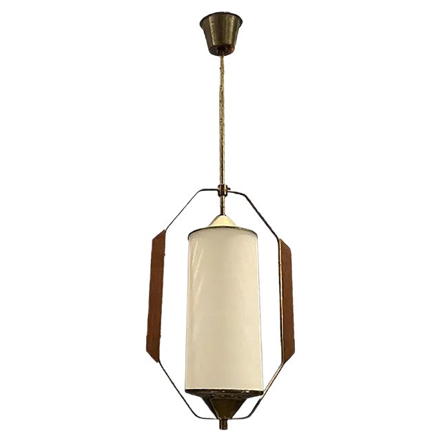 Opaline Ceiling Lamp by Stilnovo , 1950s For Sale